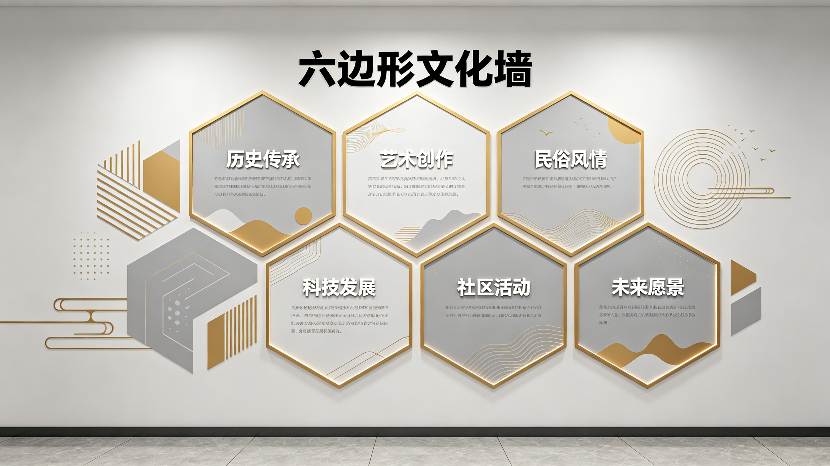大化企业文化墙 | 六边形信息美学